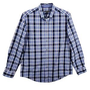 George Shirt Mens Medium Red White Blue Plaid Long Sleeve Casual Button Down Top